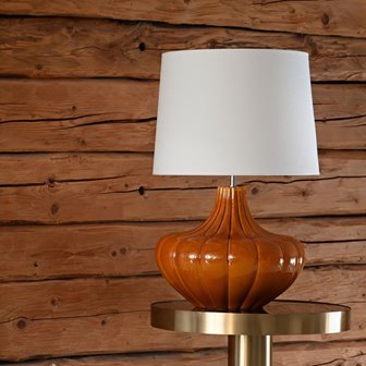Lampa stołowa ceramiczna modern retro pomarańczowa
